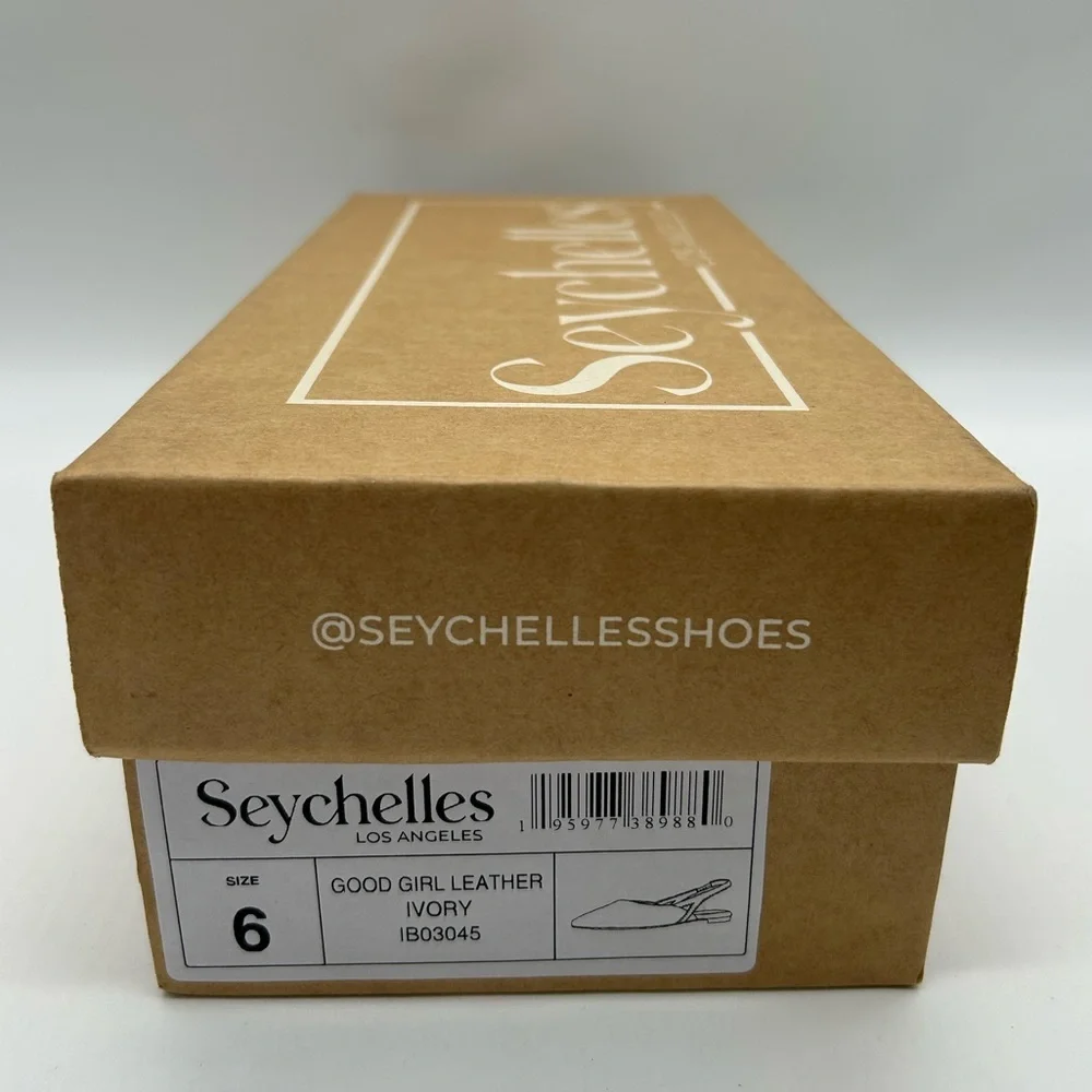 Seychelles Good Girl Ivory Leather Slingback Flats Pointed Toe Size 6 NWT - Picture 13 of 13